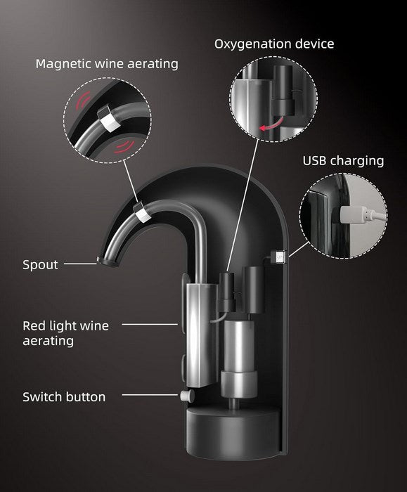 TOMEEM wine pourers Electric Wine Decanter with One-Touch Pouring
