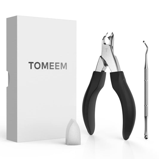 TOMEEM Toenail Clipper Pedicure Tool - Professional Podiatrist Toe Nail Cutter for Thick & Ingrown Nails, Sharp Curved Blade for Men, Women & Seniors