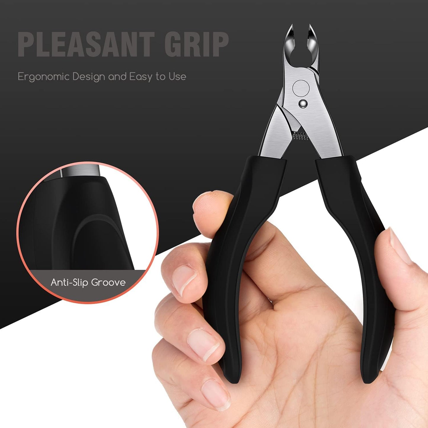 TOMEEM Toenail Clipper Pedicure Tool - Professional Podiatrist Toe Nail Cutter for Thick & Ingrown Nails, Sharp Curved Blade for Men, Women & Seniors